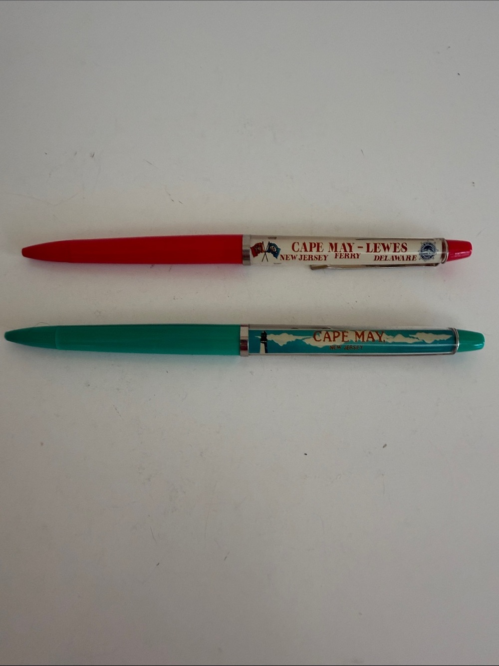Vintage Cape May & Cape May-Lewes Ferry Souvenir Floaty Pens